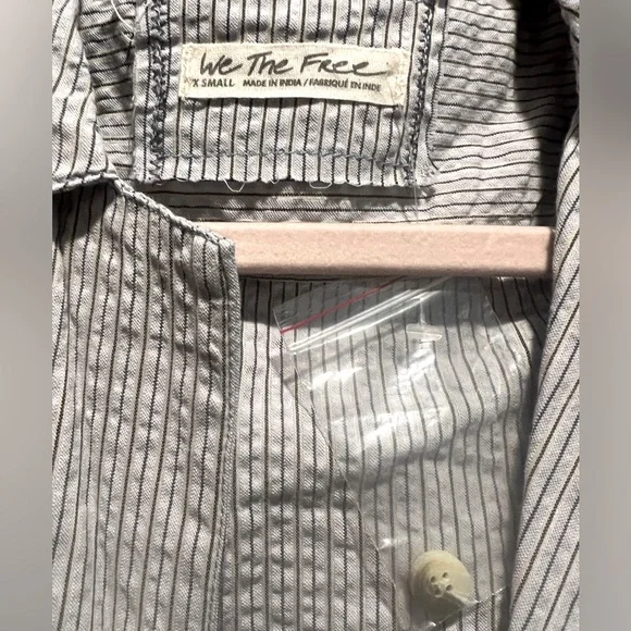 Free People Striped Button-Up Blouse - Picture 3 of 9